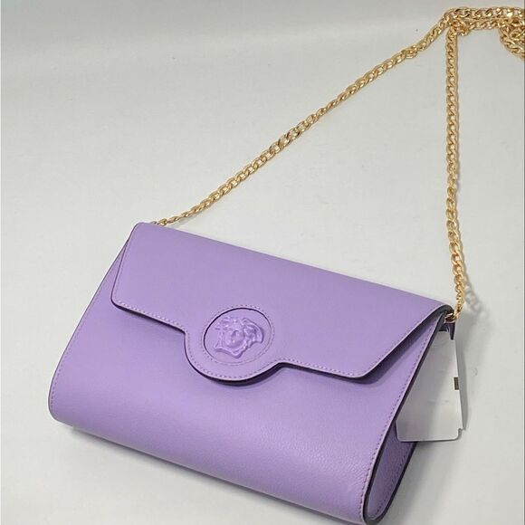 Versace La Medusa Tonal Leather Wallet Crossbody Bag - Picture 12 of 13